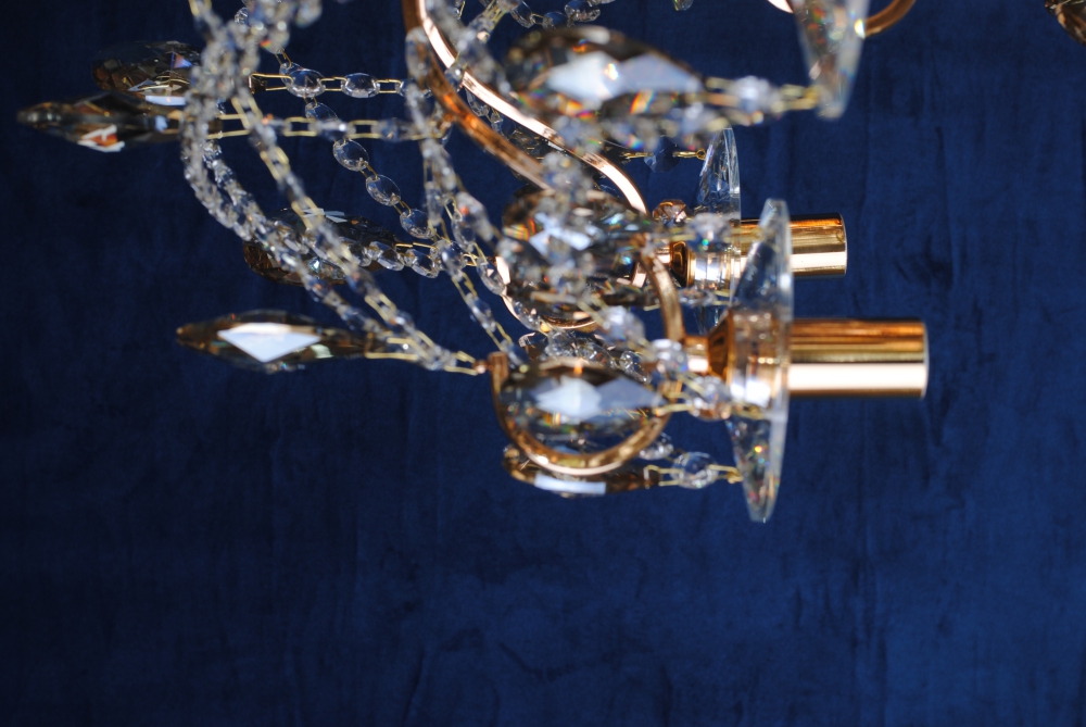 Люстра подвесная хрустальная  с тонированными подвесками Asfour Crystal. 8 ламп. 8380\8WA*